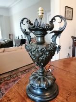 A late 19thC French bronze urn.