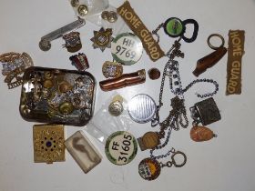 A collection of military badges and other items.