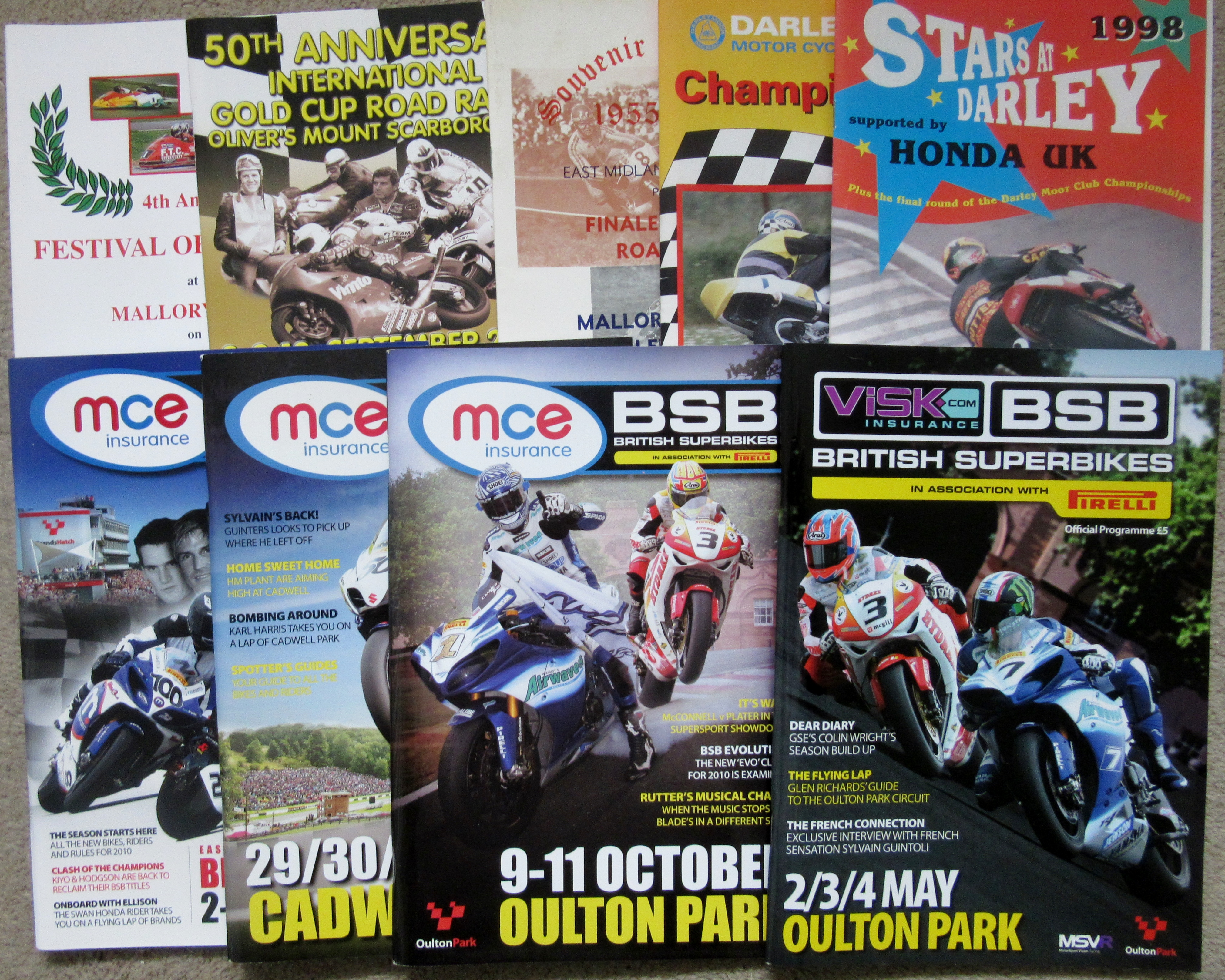 MOTORCYCLE RACING PROGRAMMES & POSTCARDS