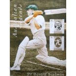 CRICKET - DON BRADMAN AUTOGRAPHED POSTER