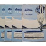 1956-57 WEST BROMWICH ALBION HOME PROGRAMMES X 4