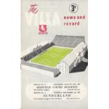 1952-53 ASTON VILLA V SUNDERLAND & SHEFFIELD UNITED RESERVES