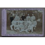 CRICKET - 1878 AUSTRALIAN TEAM GROUP ORIGINAL CABINET CARD