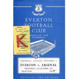 1963-64 EVERTON V ARSENAL PROGRAMME & TICKET