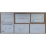 AUSTRALIAN CRICKETERS HAND SIGNED CARDS X 6