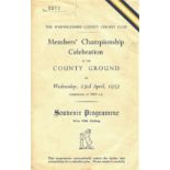 CRICKET - WARWICKSHIRE 1952 MEMBERS' CHAMPIONSHIP CELEBRATION PROGRAMME