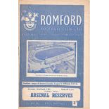 1960-61 ROMFORD V ARSENAL RESERVES FRIENDLY