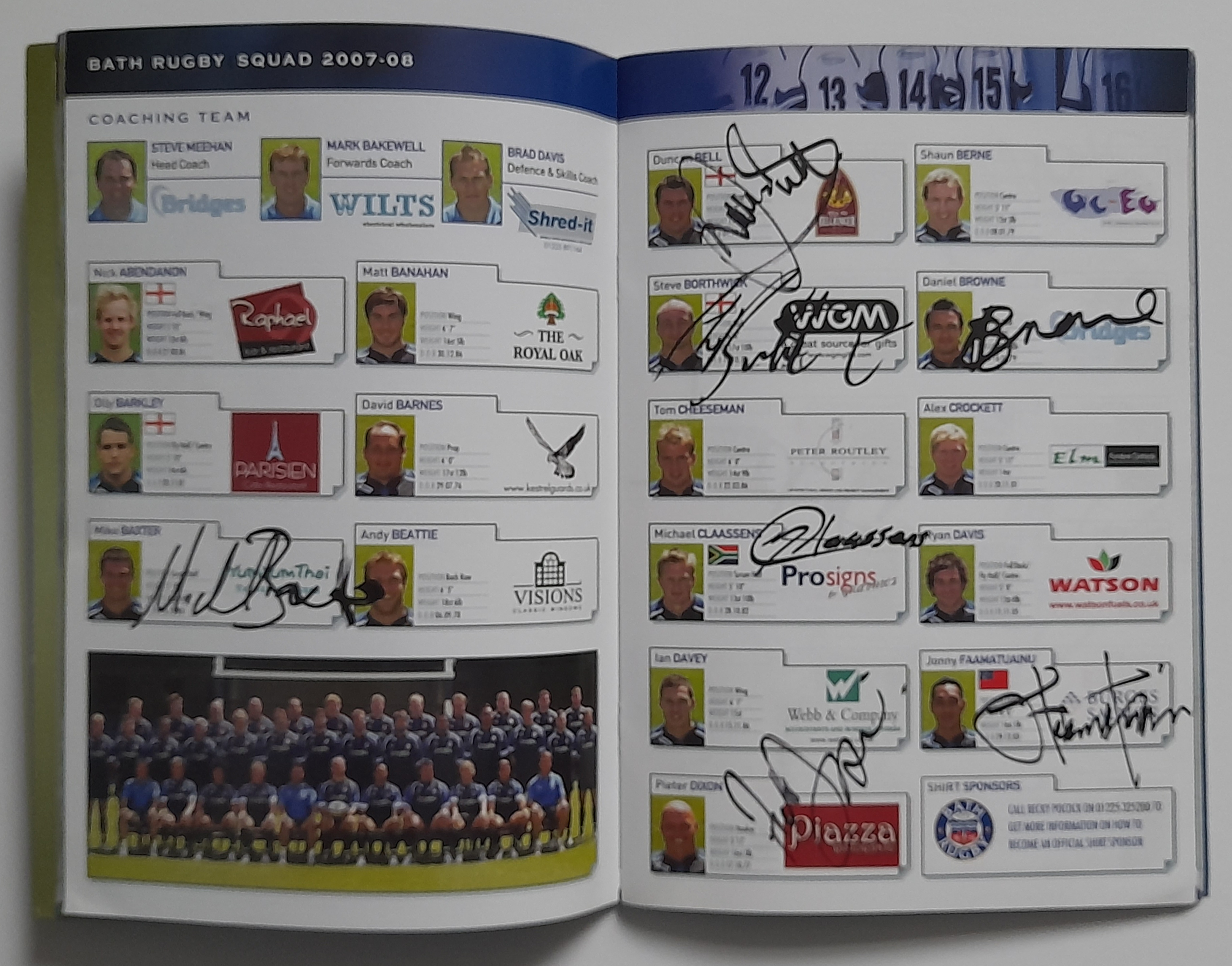 RUGBY UNION - 2008 BATH V LEICESTER TIGERS MULTI SIGNED PROGRAMME - Image 6 of 6