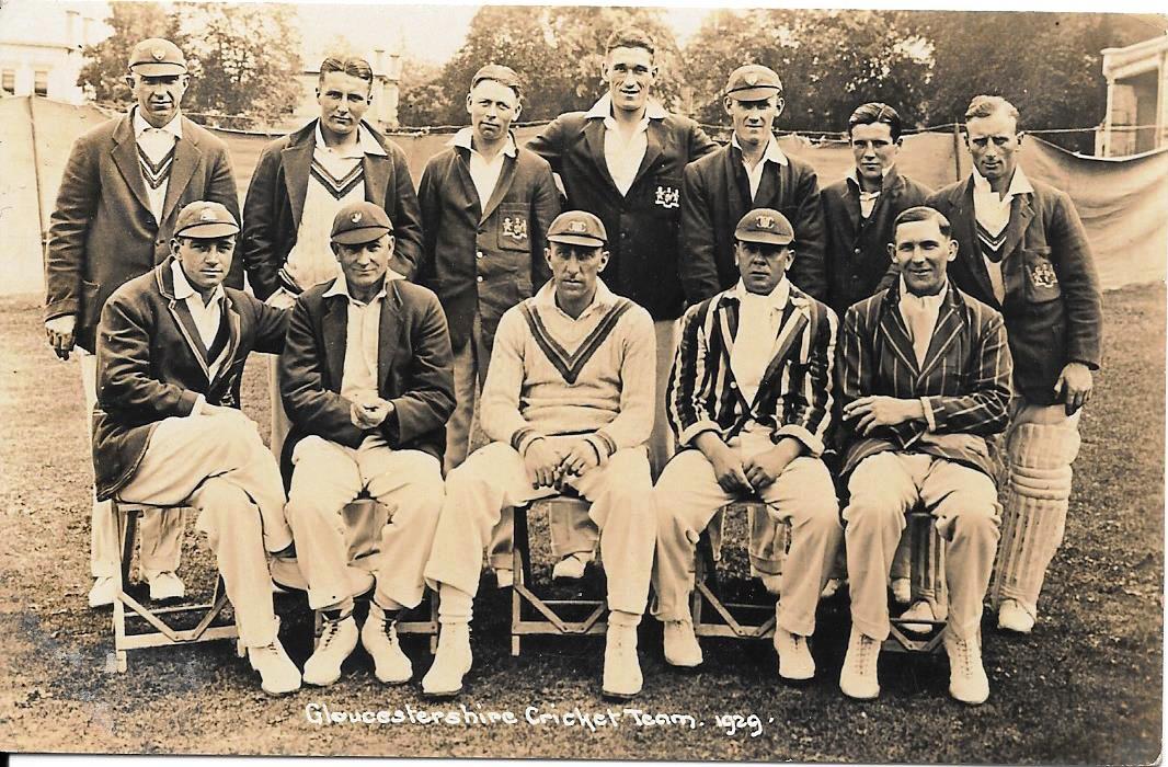 CRICKET - GLOUCESTERSHIRE 1929 ORIGINAL POSTCARD