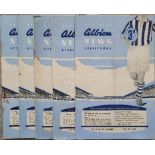 1954-55 WEST BROMWICH ALBION HOME PROGRAMMES X 5