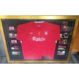 LIVERPOOL 2005 EUROPEAN CHAMPIONS LEAGUE WINNERS FULLY AUTOGRAPHED AND FRAMED SHIRT