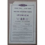 1949/50 IPSWICH TOWN V LEYTON ORIENT BRITISH RAIL HANDBILL