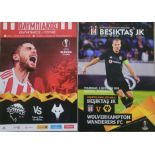 WOLVERHAMPTON WANDERERS EUROPA LEAGUE AWAY PROGRAMMES / TEAM SHEETS