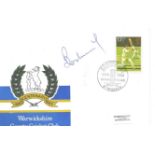 CRICKET WARWICKSHIRE CENTENARY POSTAL COVER SIGNED BY BOB WILLIS