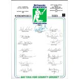 CRICKET 1991 ESSEX AUTOGRAPH SHEET