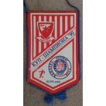 1990 RED STAR BELGRADE V RANGERS PENNANT