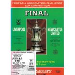 1974 FA CUP FINAL LIVERPOOL V NEWCASTLE UNITED PROGRAMME & TICKET