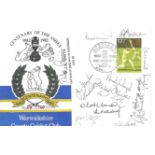 CRICKET MULTI SIGNED WARWICKSHIRE LIMITED EDITION CENTENARY POSTAL COVER