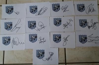 WEST BROMWICH ALBION AUTOGRAPHED CARDS X 13