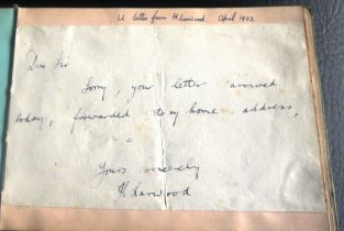 CRICKET HAND WRITTEN & SIGNED LETTER FROM HAROLD LARWOOD