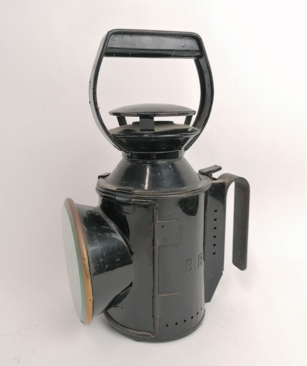 A British Railways three aspect hand lamp, with embossed BR initials to the side, - Image 2 of 4