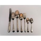 A collection of silver plated flatware,