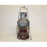 A copper ship's lantern, with applied ma