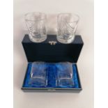 A cased pair of Glencairn crystal glass