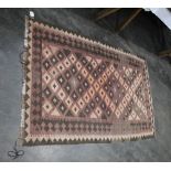 Rectangular fringed rug,