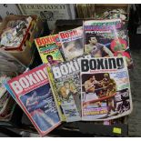 Box of 1970s Boxing International and Boxing Pictorial magazines