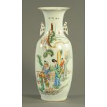 Large Chinese vase decorated with figures and character marks,