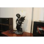 Decorative figural cherub table lamp,