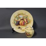 Aynsley Orchard Gold dinner plate and lidded pot