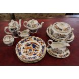 Collection of Booths Dovedale patterned dinnerware, teapot, coffee pot, tureen, ashettes,