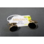 Pair of 9 ct gold oval cufflinks,