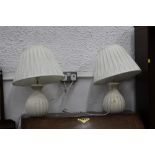 Pair of decorative table lamps and shades,