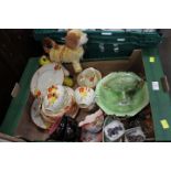 Battery operated dog, part tea set,