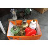 Box of lamps and oil lamps