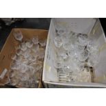 Two boxes of glassware