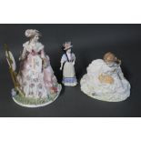 Three Royal Worcester figurines "Painting" (one of four figurines in The Graceful Artists