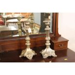 Pair of silver plated candlesticks,