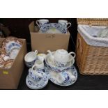 Johnston Bros Blue Fern pattern tea and dinnerware