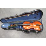 Skylark violin, label to the interior, stamped Made in The People's Republic of China, case,
