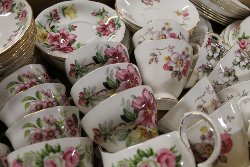 Two boxes of mixed floral teacups and saucers, milk jugs, sugar bowls, - Image 2 of 3