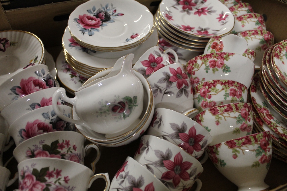 Two boxes of mixed floral teacups and saucers, milk jugs, sugar bowls, - Image 3 of 3