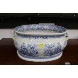 Victorian blue and white ironstone foot bath (AF)