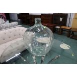 Clear glass carboy,