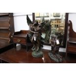 Two bronze effect classical style statues,