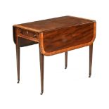 A George III inlaid mahogany Pembroke table,