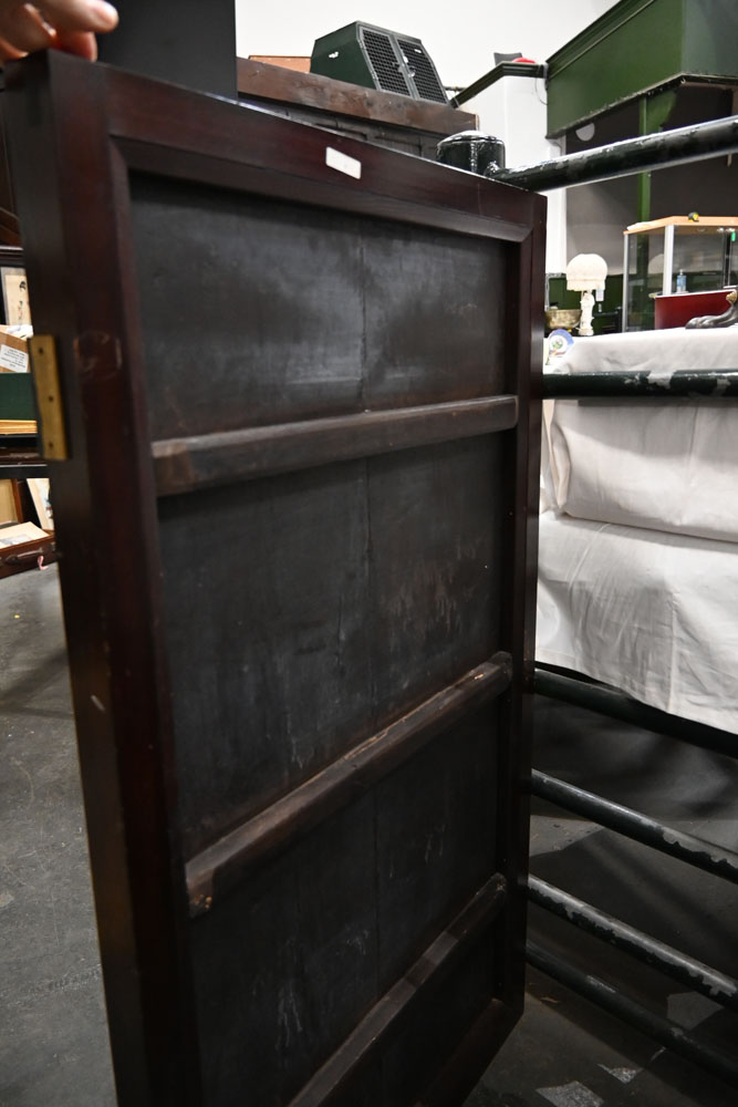 A large pair of antique Chinese carved wooden panels, depicting a table, - Image 4 of 7